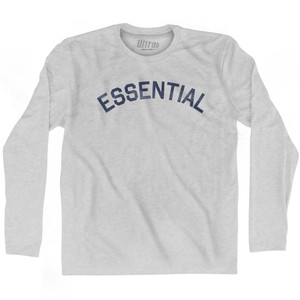 Essential Adult Cotton Long Sleeve T-Shirt-Grey Heather