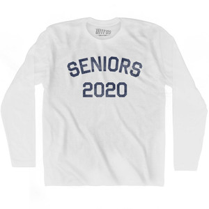 Seniors 2020 Adult Cotton Long Sleeve T-shirt - White
