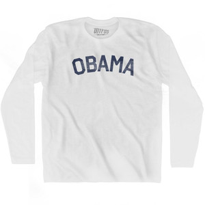 Obama Adult Cotton Long Sleeve T-shirt - White