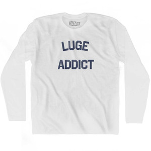 Luge Addict Adult Cotton Long Sleeve T-shirt - White