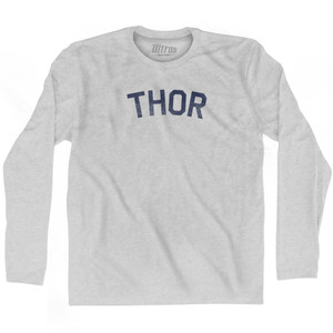 Thor Adult Cotton Long Sleeve T-shirt - Grey Heather