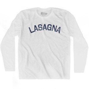 Lasagna Adult Cotton Long Sleeve T-shirt - White