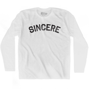 Sincere Adult Cotton Long Sleeve T-shirt - White