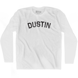 Dustin Adult Cotton Long Sleeve T-shirt - White