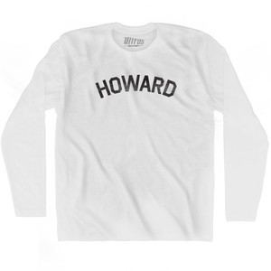 Howard Adult Cotton Long Sleeve T-shirt-White