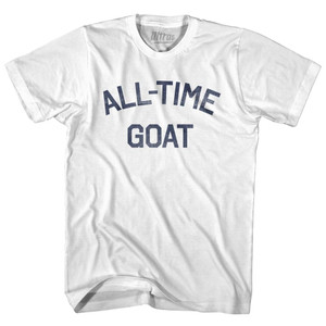 All Time G.O.A.T (GOAT) Womens Cotton Junior Cut T-Shirt - White