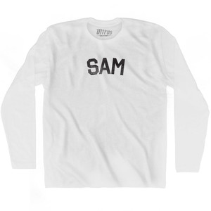 Sam Adult Cotton Long Sleeve T-shirt - White