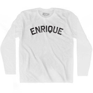 Enrique Adult Cotton Long Sleeve T-shirt - White