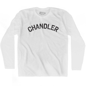 Chandler Adult Cotton Long Sleeve T-shirt-White
