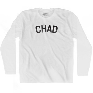 Chad Adult Cotton Long Sleeve T-shirt - White