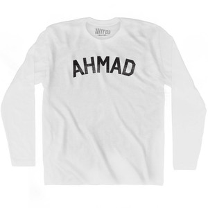 Ahmad Adult Cotton Long Sleeve T-shirt - White