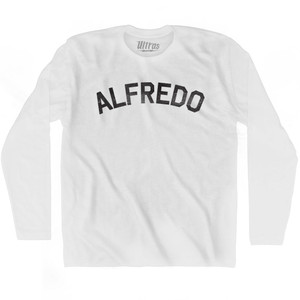 Alfredo Adult Cotton Long Sleeve T-shirt - White