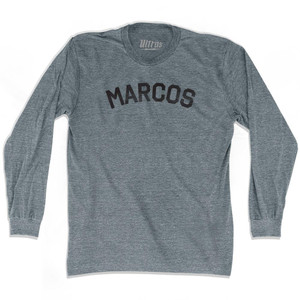 Marcos Adult Tri-Blend Long Sleeve T-shirt-Athletic Grey