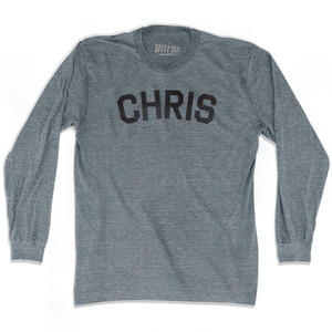 Chris Adult Tri-Blend Long Sleeve T-shirt - Athletic Grey