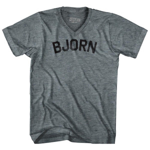 Bjorn Adult Tri-Blend V-neck Womens Junior Cut T-shirt - Athletic Grey Bjorn Adult Tri-Blend V-neck Womens Junior Cut T-shirt - Athletic Grey
