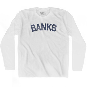 BANKS Adult Cotton Long Sleeve T-shirt - White