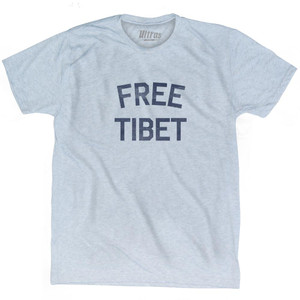 Free Tibet Adult Tri-Blend T-Shirt - Athletic White