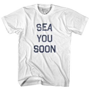 Sea You Soon Womens Cotton Junior Cut T-Shirt - White