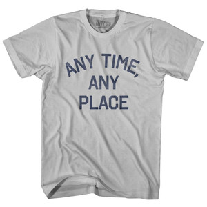 Any Time, Any Place Adult Cotton T-Shirt - Cool Grey