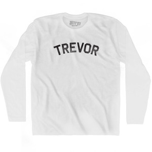 Trevor Adult Cotton Long Sleeve T-shirt - White