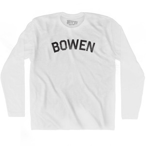 Bowen Adult Cotton Long Sleeve T-shirt-White