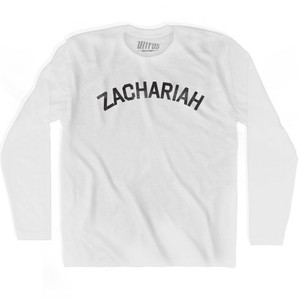 Zachariah Adult Cotton Long Sleeve T-shirt - White