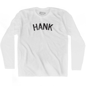 Hank Adult Cotton Long Sleeve T-shirt - White