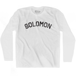 Solomon Adult Cotton Long Sleeve T-shirt - White