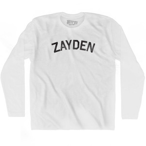 Zayden Adult Cotton Long Sleeve T-shirt - White