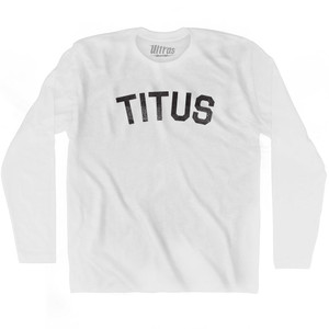 Titus Adult Cotton Long Sleeve T-shirt-White