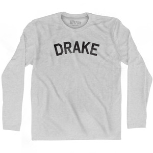 Drake Adult Cotton Long Sleeve T-shirt - Grey Heather