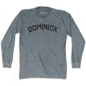 Dominick Adult Tri-Blend Long Sleeve T-shirt-Athletic Grey