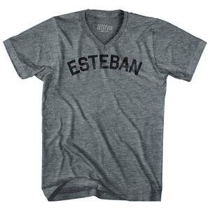 Esteban Adult Tri-Blend V-neck Womens Junior Cut T-shirt - Athletic Grey