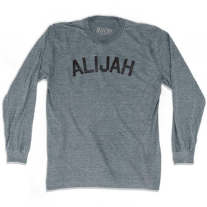 Alijah Adult Tri-Blend Long Sleeve T-shirt-Athletic Grey