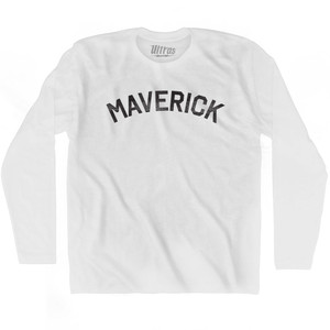Maverick Adult Cotton Long Sleeve T-shirt - White