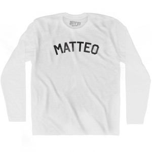 Matteo Adult Cotton Long Sleeve T-shirt - White