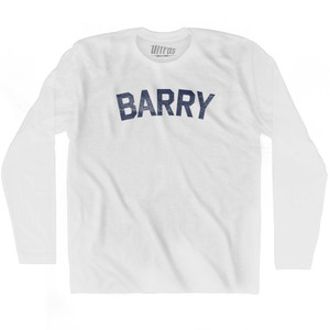 BARRY Adult Cotton Long Sleeve T-shirt - White