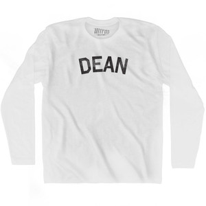Dean Adult Cotton Long Sleeve T-shirt-White