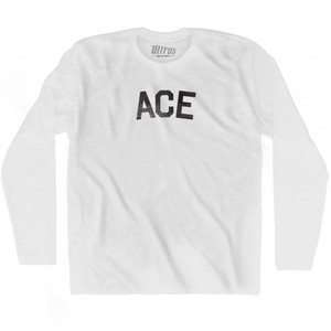 Ace Adult Cotton Long Sleeve T-shirt - White