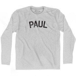 Paul Adult Cotton Long Sleeve T-shirt - Grey Heather