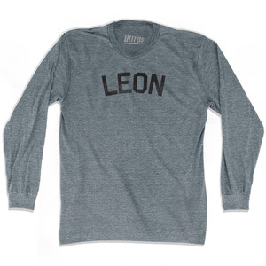 Leon Adult Tri-Blend Long Sleeve T-shirt-Athletic Grey