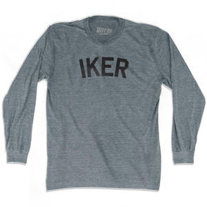 Iker Adult Tri-Blend Long Sleeve T-shirt-Athletic Grey
