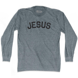 Jesus Adult Tri-Blend Long Sleeve T-shirt - Athletic Grey