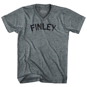 Finley Adult Tri-Blend V-neck Womens Junior Cut T-shirt-Athletic Grey