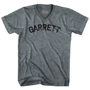 Garrett Adult Tri-Blend V-neck T-shirt-Athletic Grey
