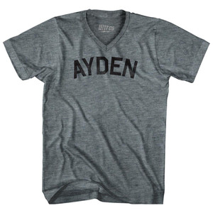 Ayden Adult Tri-Blend V-neck T-shirt - Athletic Grey
