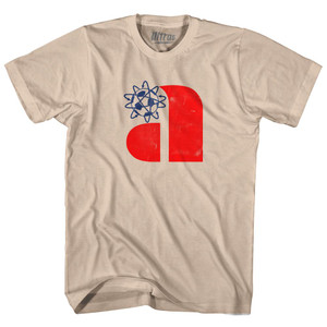 Philadelphia Atoms Red A and Blue Soccer Ball Logo Adult Cotton T-Shirt-Creme