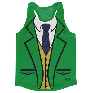 Leprechaun Tuxedo Running Tank Top Racerback Track and Cross Country Singlet Jersey Made In USA - Green Leprechaun Tuxedo Running Tank Top Racerback Track and Cross Country Singlet Jersey Made In USA - Green