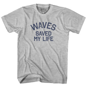 Waves Saved My Life Adult Cotton T-Shirt - Grey Heather