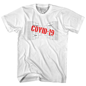Covid-19 Bracket Busted March Basketball Tournament Adult Cotton T-shirt - White
